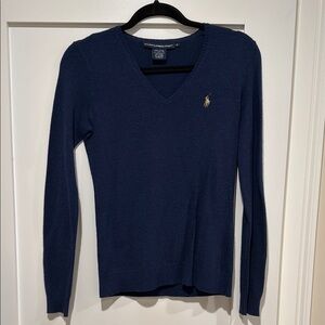Ralph Lauren Navy Blue V-Neck Sweater